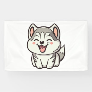 Banderoles Joyeux chien roux sibérien