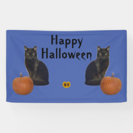 Banderoles Joyeux Citrouilles de chats noirs Halloween en ble