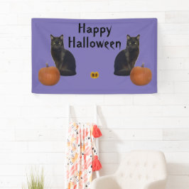 Banderoles Joyeux Citrouilles de chats noirs Halloween sur vi