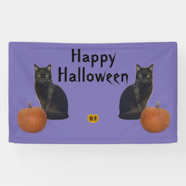 Banderoles Joyeux Citrouilles de chats noirs Halloween sur vi