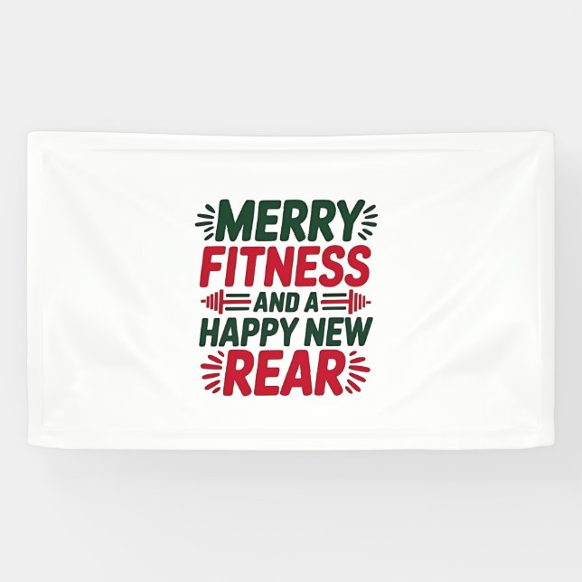 Banderoles Joyeux Fitness et Joyeux Nouvel Arrière Fitness No (Horizontal)