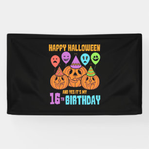 Banderoles Joyeux Halloween 16ème anniversaire