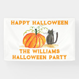 Banderoles Joyeux Halloween Citrouilles enfants Chat