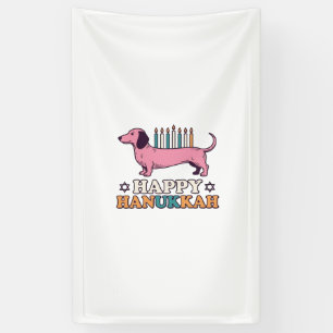 Banderoles Joyeux Hanukkah Dachshund Menorah Chien Chemise De