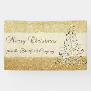 Banderoles Joyeux Noël, Arbre de Noël, Glitterie, Entreprise