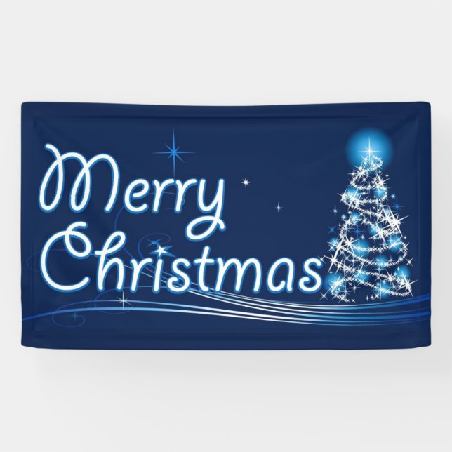 Banderoles Joyeux Noël bleu (Horizontal)