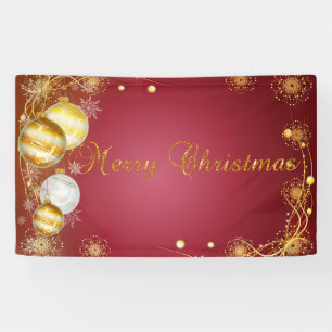 Banderoles Joyeux Noël ,Boules de Noël,Rouge