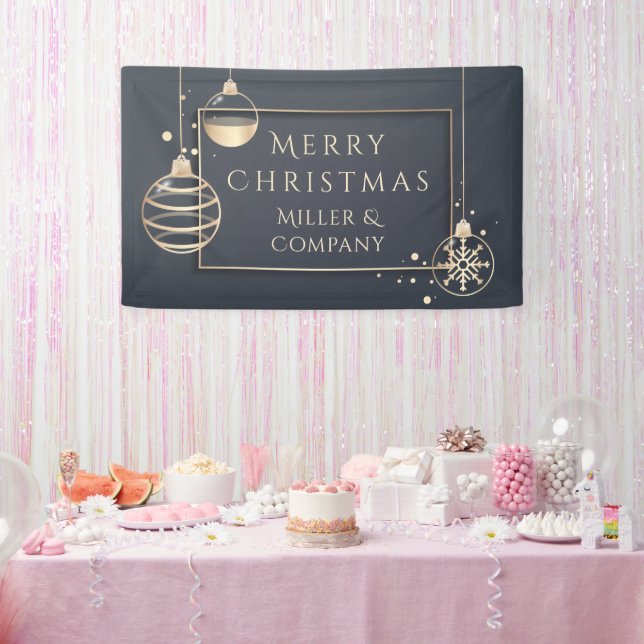 Banderoles Joyeux Noël Entreprise Fêtes Moderne Chic (Fête)