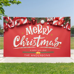 Banderoles Joyeux Noël et Bonne Année Grand extérieur
