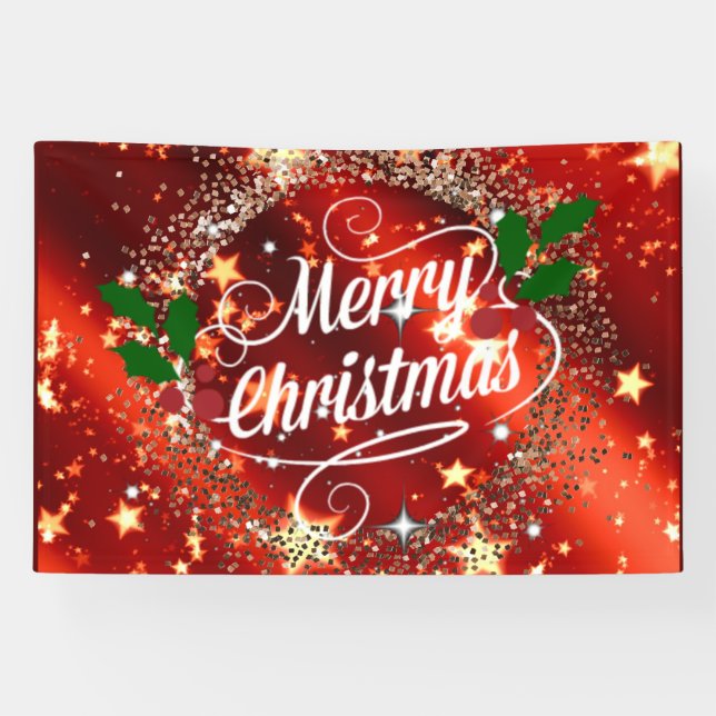 Banderoles Joyeux Noël, festif et festif, (Horizontal)