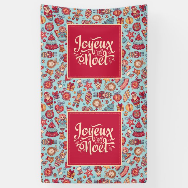 Banderoles Joyeux Noel Joyeux Noël art populaire français (Vertical)