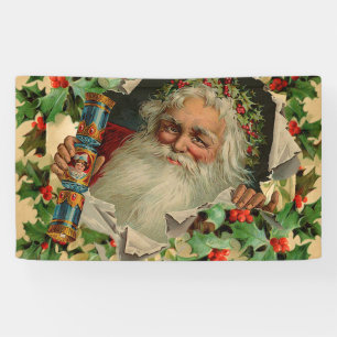 Banderoles Joyeux Noël Père Noël classique antique