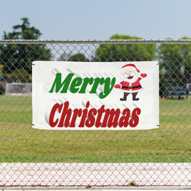 Banderoles Joyeux Noël Santa Claus rouge vert typographie (Insitu)