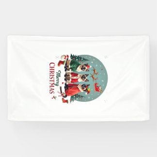 Banderoles Joyeux Noël Trois Santa Elf Renne Siamois C