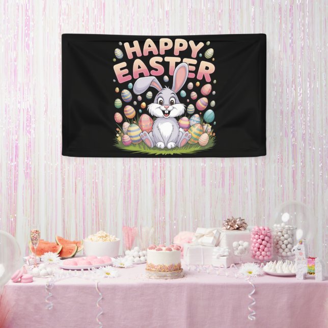 Banderoles Joyeux Pâques 2025 Oeufs Lapin mignon lapin lapin (Fête)
