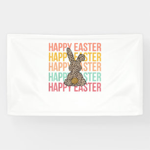 Banderoles Joyeux Pâques Pastel Printemps Leopard Lapin Lapin