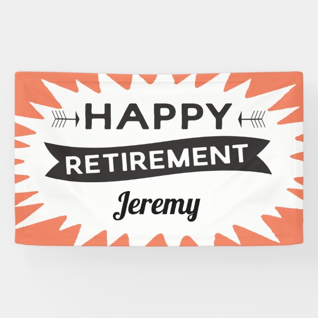 Banderoles Joyeux parti de retraite typographique rétro (Horizontal)