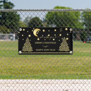 Banderoles Joyeux Pawlidays, Or brillant Paw sapin de Noël