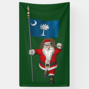 Banderoles Joyeux Père Noël Avec Drapeau De Caroline Du Sud