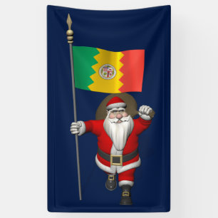 Banderoles Joyeux Père Noël Avec Drapeau De Los Angeles