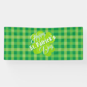 Banderoles Joyeux Saint Patrick's Day Tartan vert Lucky Clove