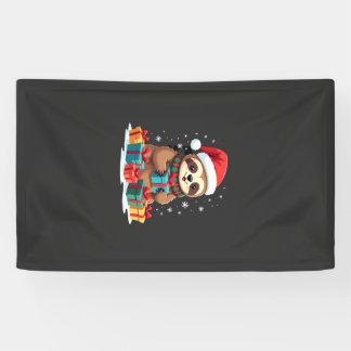 Banderoles Joyeux Sloth Noël mignon sloth chapeau de Père Noë