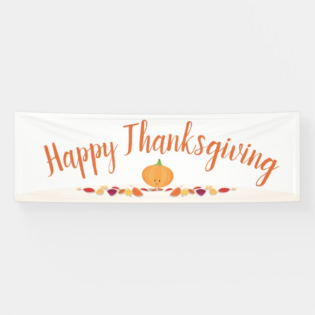 Banderoles Joyeux Thanksgiving Citrouille (Horizontal)