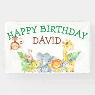Banderoles Jungle Animaux Safari Boy Fête d'anniversaire Pers