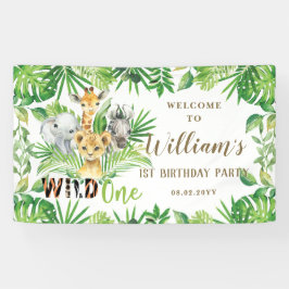 Banderoles Jungle Animaux Végétation Anniversaire Bienvenue e