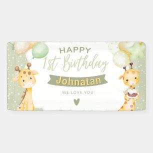 Banderoles Jungle Safari 1er Anniversaire Thème Girafe Mignon