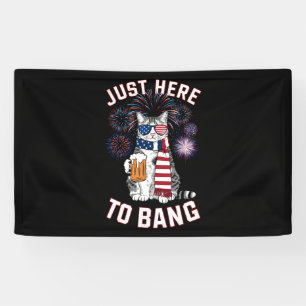 Banderoles Just Here To Bang USA Drapeau Bière Amoureux des c