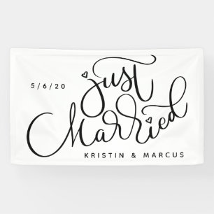 Banderoles Juste marié Ajouter votre nom et votre date