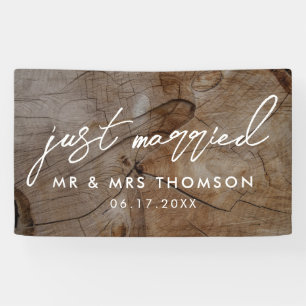 Banderoles Juste marié un Mariage rustique