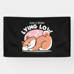 Banderoles Juste un Shiba allongé bas : mignonne conception S