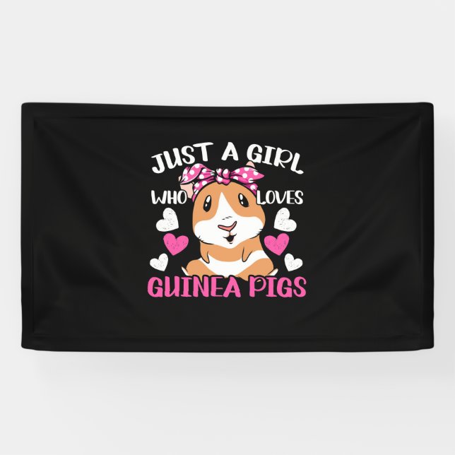 Banderoles Juste Une Fille Qui Aime Les Cochons De Guinée (Horizontal)