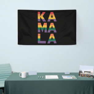 Banderoles Kamala Harris 2024 Drapeau Arc-en-ciel Fierté Gay 