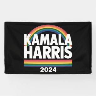 Banderoles Kamala Harris 2024 Gay pride arc-en-ciel élection 