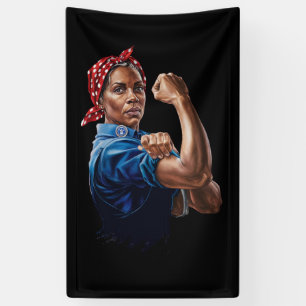 Banderoles Kamala Harris 2024 Rosie la riveteuse Chat sans en
