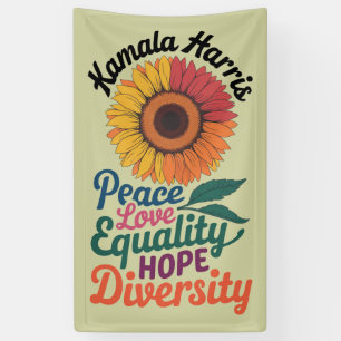 Banderoles Kamala Harris Paix Amour Égalité Espoir Diversité