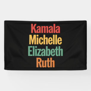 Banderoles Kamala Michelle Elizabeth Ruth Féministe Politique
