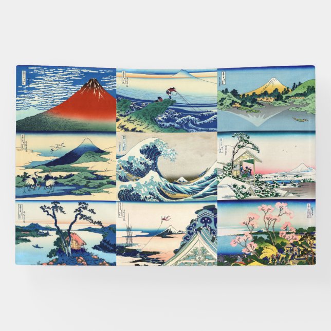 Banderoles Katsushika Hokusai - 36 Vues de la sélection du Mo (Horizontal)