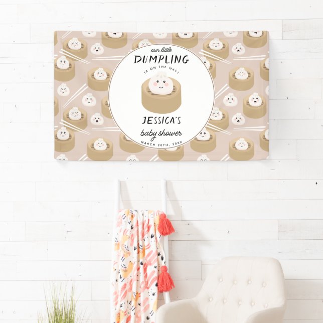 Banderoles Kawaii Little Dumpling Baby shower neutre entre le (En situation)