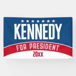 Banderoles Kennedy 2024 - rouge blanc bleu simple moderne