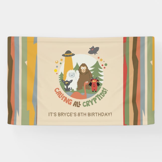 Banderoles Kid's Cryptid Birthday Banner (Horizontal)