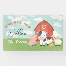 Banderoles Kids Farm Animal Barnyard 2nd Birthday