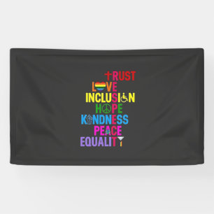 Banderoles Kindness Peace Equality Love Inclusion Hope