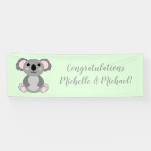 Banderoles Koala Bear Baby shower vert genre neutre