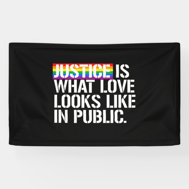 Banderoles La justice est ce qui ressemble l'amour à l'en (Horizontal)