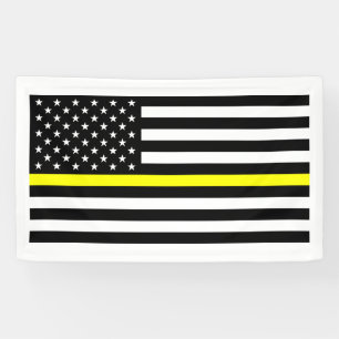 Banderoles La ligne mince drapeau d'or