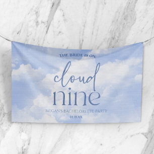 Banderoles La mariée est sur un nuage bleu enterrement de vie